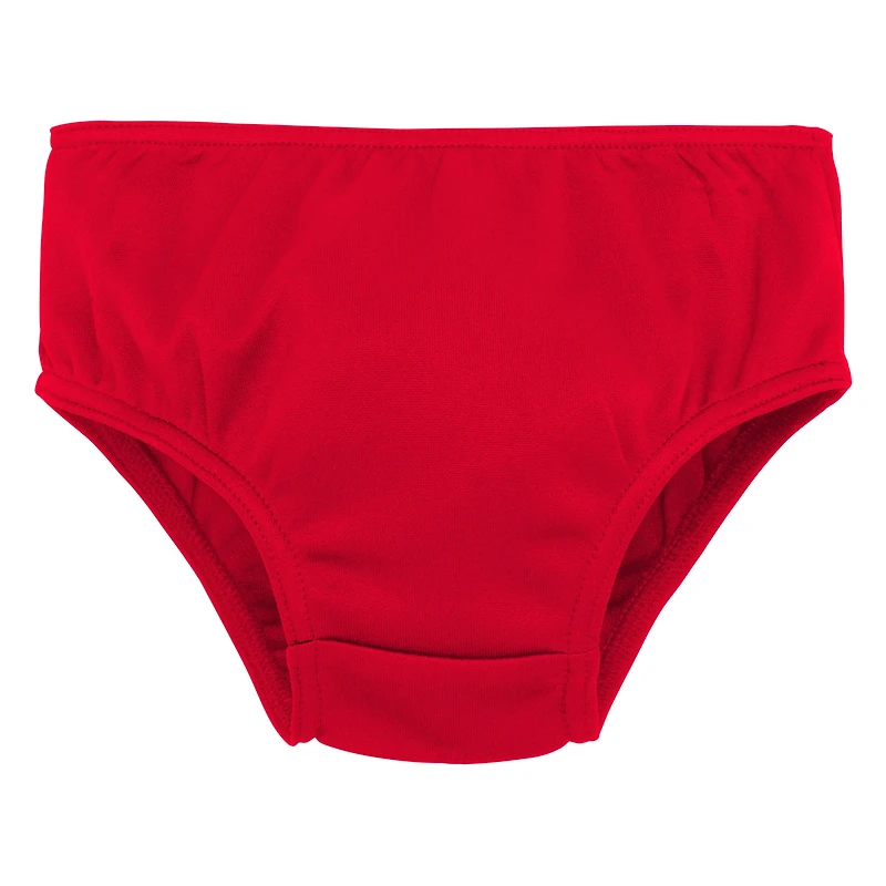 Ensemble deux pièces avec bloomer rouge de pom-pom girl des Kansas City Chiefs pour petites filles d'âge préscolaire
