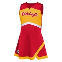 Filles préscolaire rouge Kansas City Chiefs deux pièces Cheer Captain Jumper robe avec Bloomer ensemble