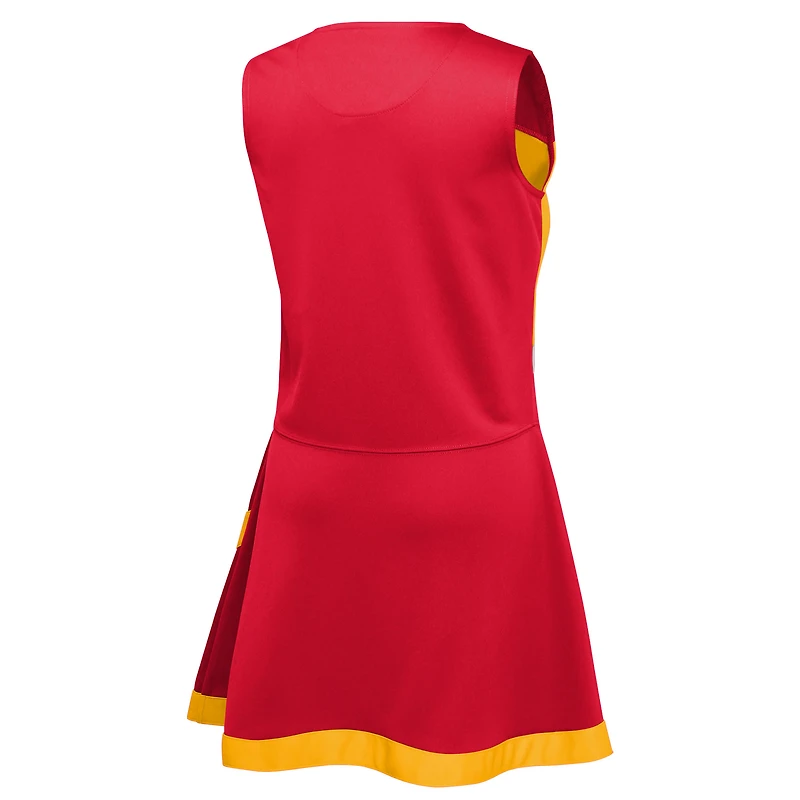 Filles préscolaire rouge Kansas City Chiefs deux pièces Cheer Captain Jumper robe avec Bloomer ensemble