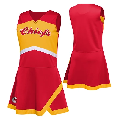 Filles préscolaire rouge Kansas City Chiefs deux pièces Cheer Captain Jumper robe avec Bloomer ensemble