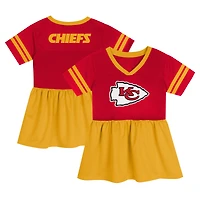 Robe en jersey rouge à la mode Kansas City Chiefs Stadium Lights pour filles
