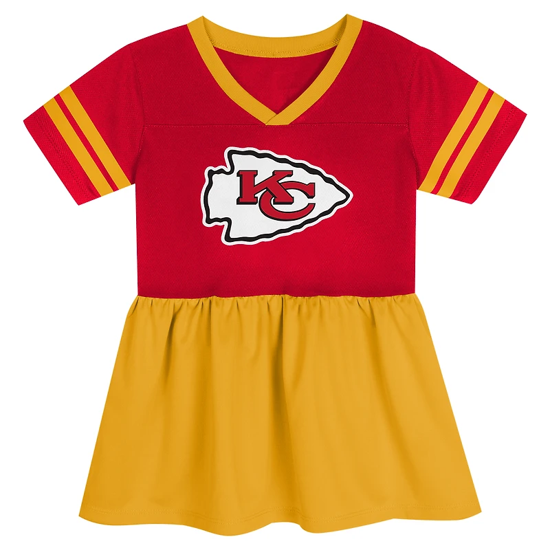 Robe en jersey rouge à la mode Kansas City Chiefs Stadium Lights pour filles