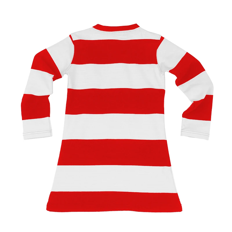 Girls Toddler Wes & Willy Red/White Kansas City Chiefs Long Sleeve Rugby Tri-Blend Dress