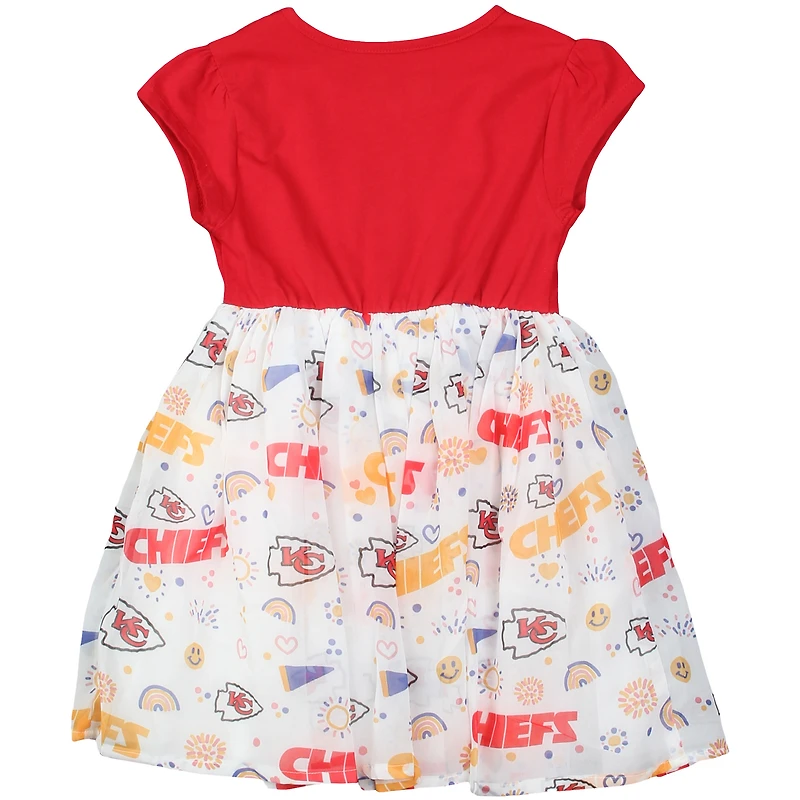 Girls Toddler Wes & Willy Red Kansas City Chiefs Princess Dress