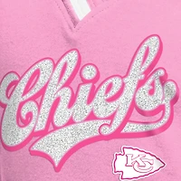 T-shirt à col en V raglan rose pour fille New Era Kansas City Chiefs Mommy & Me Multiplier