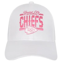 Casquette réglable structurée entièrement blanche pour jeunes filles des Chiefs de Kansas City