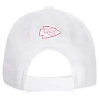 Casquette réglable structurée entièrement blanche pour jeunes filles des Chiefs de Kansas City