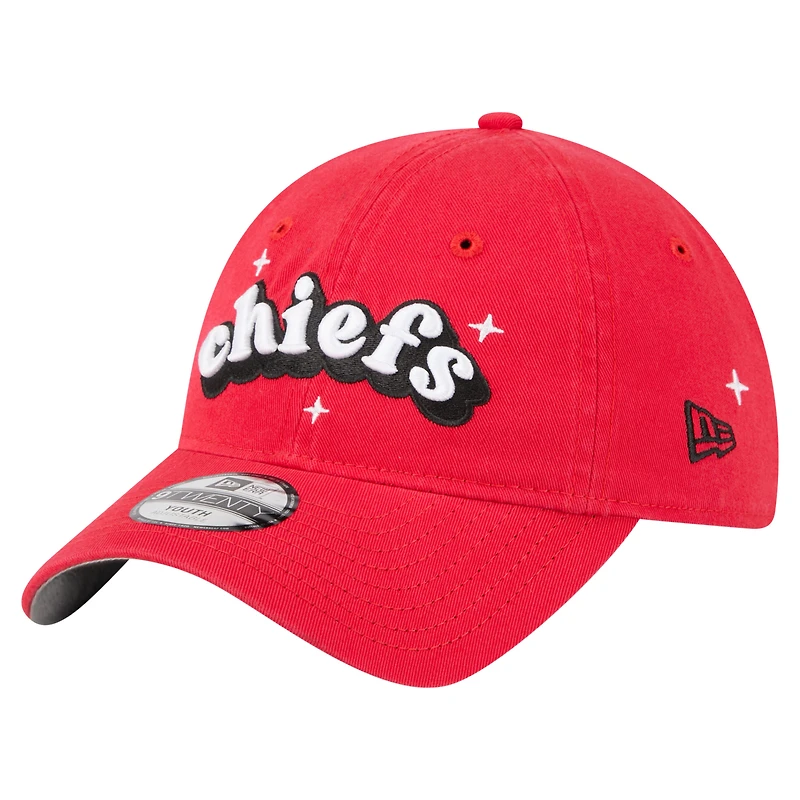 Girls Youth New Era  Red Kansas City Chiefs Cheer 9TWENTY Adjustable Hat