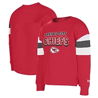 Sweat-shirt à paillettes blocs de couleurs pour filles New Era Red Kansas City Chiefs