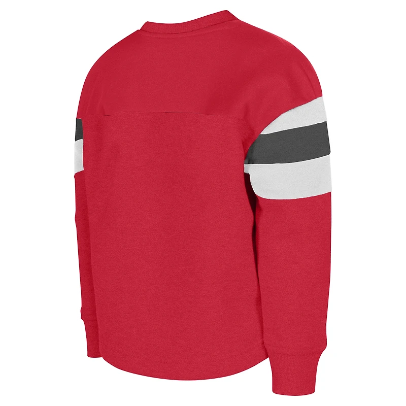 Sweat-shirt à paillettes blocs de couleurs pour filles New Era Red Kansas City Chiefs
