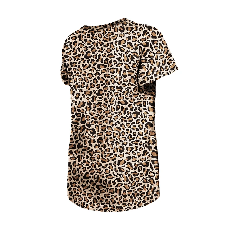Girls Youth New Era  Tan Kansas City Chiefs Mom & Me Leopard T-Shirt