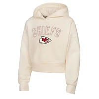 Sweat à capuche court surdimensionné Blitz pour fille Outerstuff crème des Chiefs de Kansas City