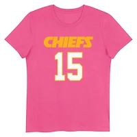 Girls Youth Patrick Mahomes Pink Kansas City Chiefs Player Name & Number T-Shirt
