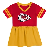 Robe en jersey rouge/or pour jeunes filles des Kansas City Chiefs Stadium Lights