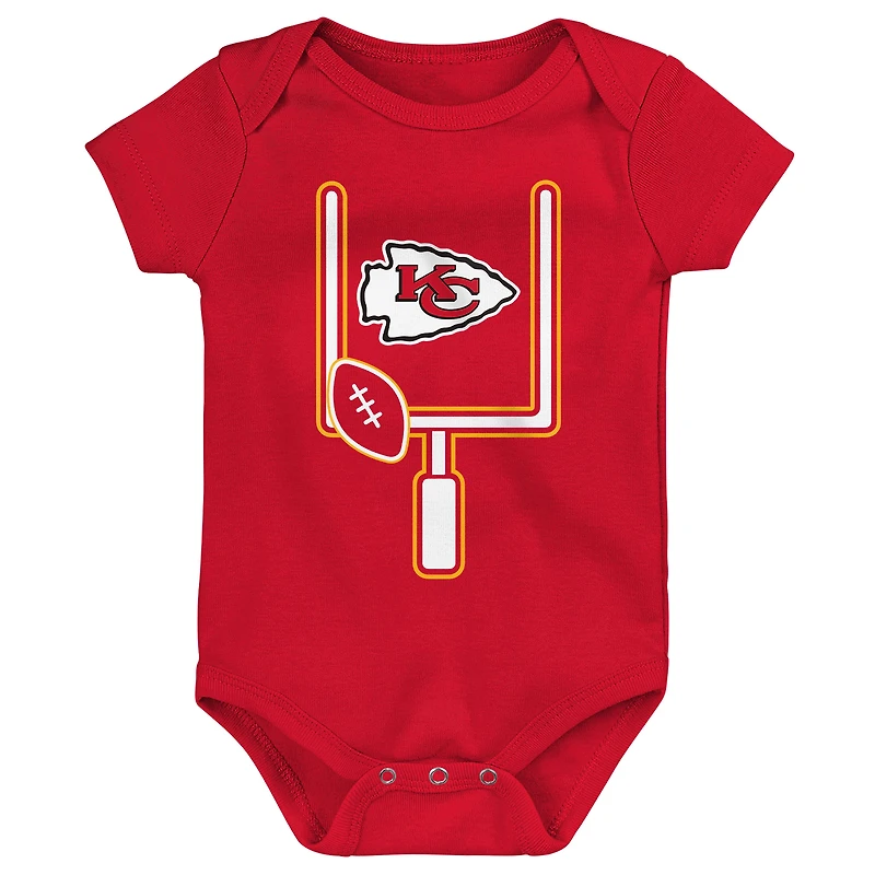 Infant & Newborn Outerstuff Kansas City Chiefs Littlest Player Three-Piece Bodysuit Set