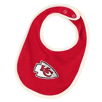 Ensemble trois pièces pour bébé et nouveau-né Outerstuff Kansas City Chiefs Up One : body, bavoir chaussons