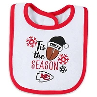 Infant & Newborn WEAR by Erin Andrews Kansas City Chiefs Holiday Full-Zip Sleeper Bib Set