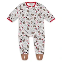 Infant & Newborn WEAR by Erin Andrews Kansas City Chiefs Sleep and Play Full-Zip Sleeper Bib Set