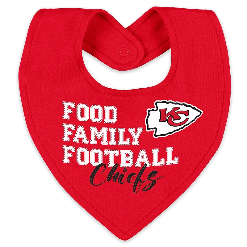 Infant & Newborn WEAR by Erin Andrews Kansas City Chiefs Sleep and Play Full-Zip Sleeper Bib Set