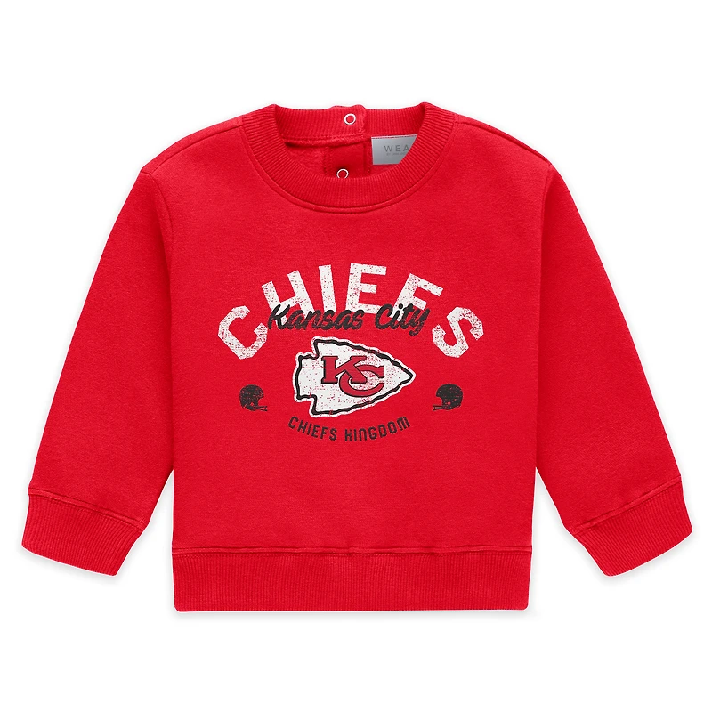 Infant & Newborn WEAR by Erin Andrews Red Kansas City Chiefs Fleece Crewneck and Pants Set