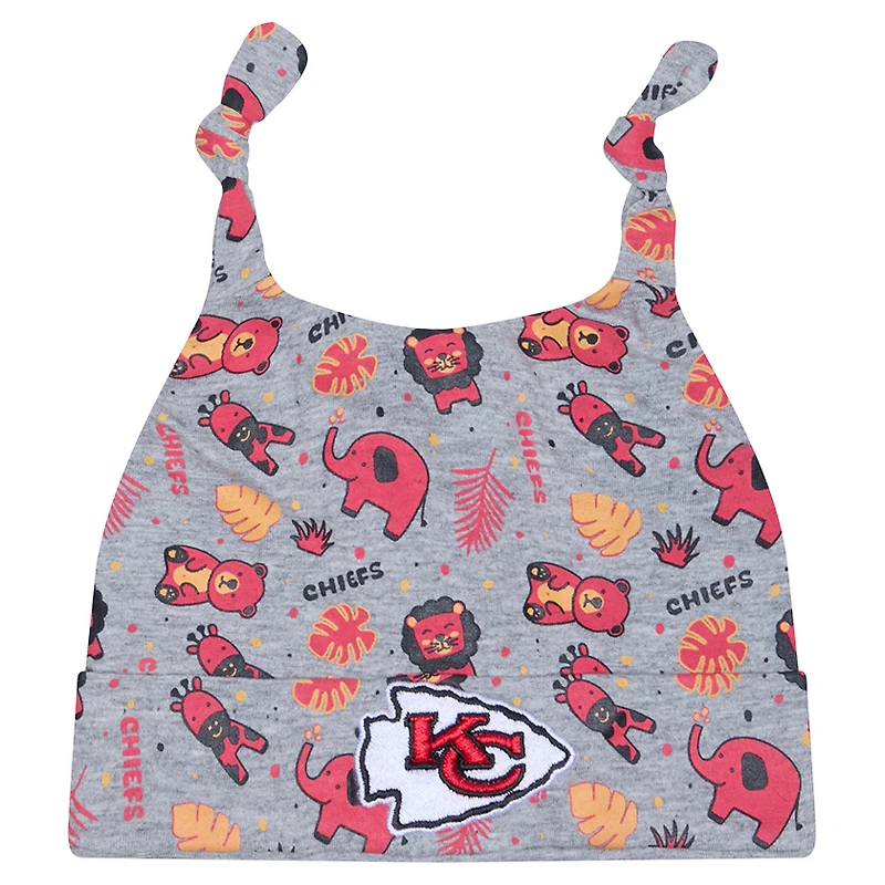 Bonnet en tricot à revers pour bébé New Era gris Kansas City Chiefs Animal