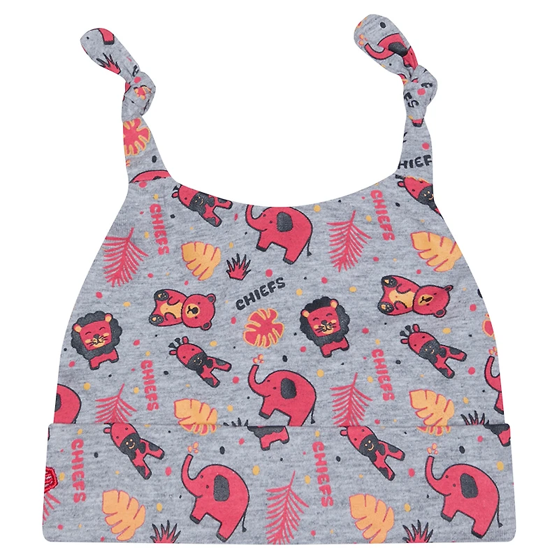 Infant New Era Gray Kansas City Chiefs Animal Baby Beanie Cuffed Knit Hat