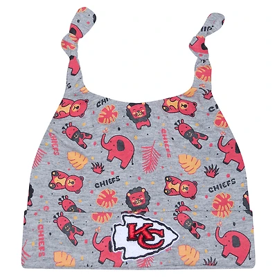 Bonnet en tricot à revers pour bébé New Era gris Kansas City Chiefs Animal