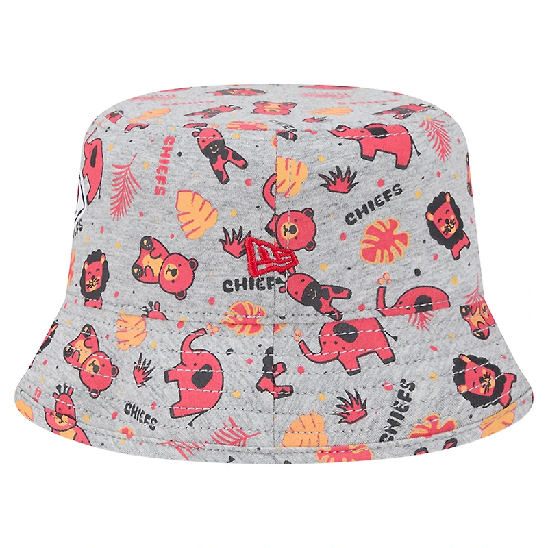 Infant New Era  Gray Kansas City Chiefs Animal Bucket Hat