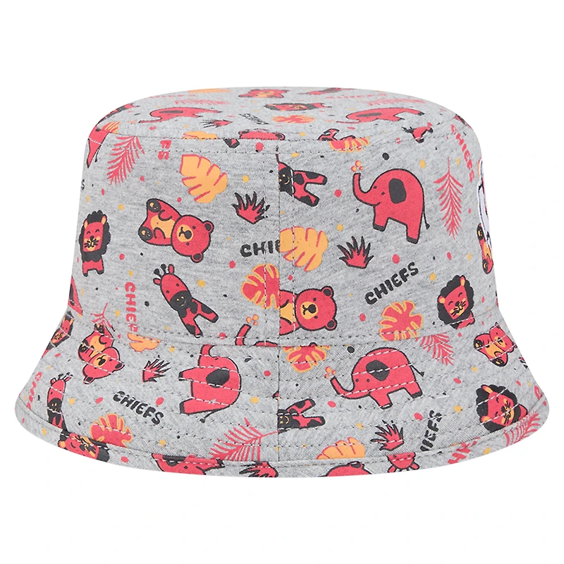 Infant New Era  Gray Kansas City Chiefs Animal Bucket Hat