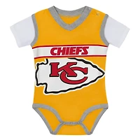 Infant Outerstuff  Gold/Heather Gray Kansas City Chiefs Two-Piece Jersey Bodysuit & Pants Set