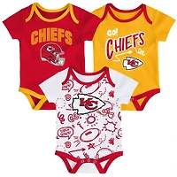 Infant Outerstuff  Kansas City Chiefs All Day Play Three-Piece Bodysuit Set