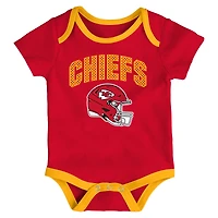 Infant Outerstuff  Kansas City Chiefs All Day Play Three-Piece Bodysuit Set