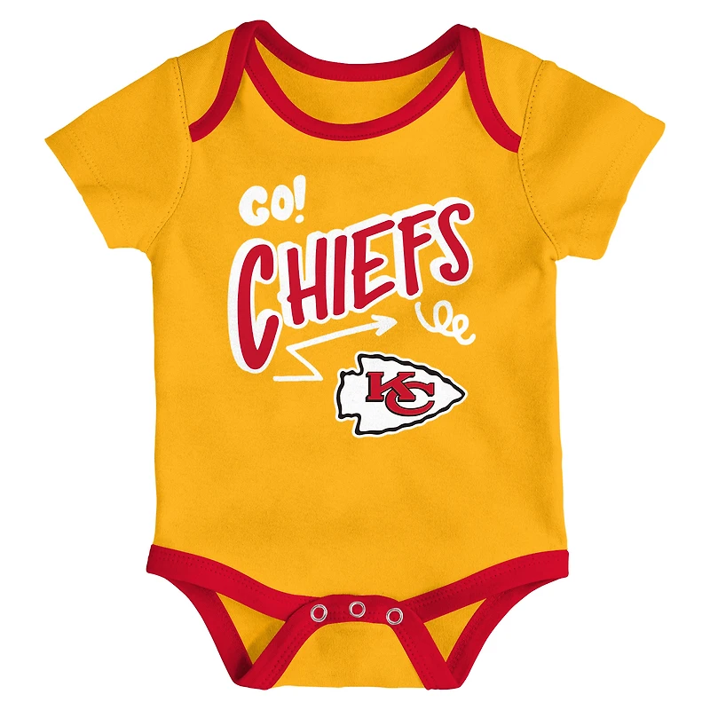 Infant Outerstuff  Kansas City Chiefs All Day Play Three-Piece Bodysuit Set