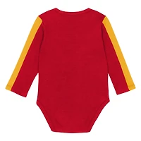 Ensemble 3 pièces pour bébé Outerstuff rouge/or Kansas City Chiefs Double Down, body et pantalon