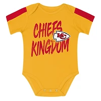 Ensemble 3 pièces pour bébé Outerstuff rouge/or Kansas City Chiefs Double Down, body et pantalon