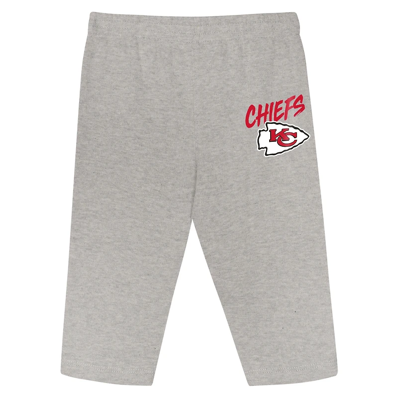 Ensemble 3 pièces pour bébé Outerstuff rouge/or Kansas City Chiefs Double Down, body et pantalon