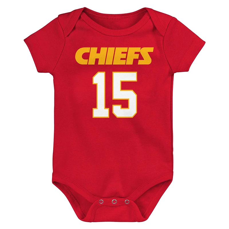 Infant Patrick Mahomes Rouge Kansas City Chiefs Mainliner Player Name & Number Body