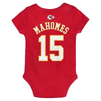 Infant Patrick Mahomes Red Kansas City Chiefs Mainliner Player Name & Number Bodysuit