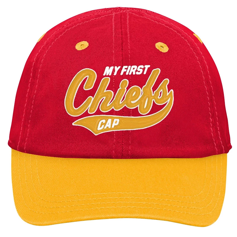 Casquette flexible My First Tail Sweep Slouch Flex des Chiefs de Kansas City pour bébé, rouge/or
