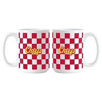 Kansas City Chiefs 2-Pack 15oz. Checkered Wordmark Mug Set