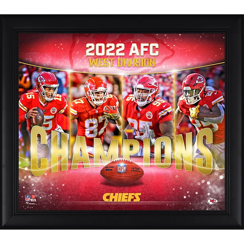 Collage 15'' x 17'' des champions de la division ouest de l'AFC 2022 des Chiefs de Kansas City