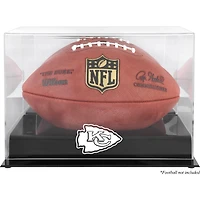 Vitrine de présentation du logo de football à base noire des Kansas City Chiefs avec dos en miroir