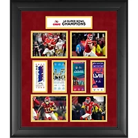 Collage de billets encadré 20" x 24" des quatre fois champions du Super Bowl des Chiefs de Kansas City