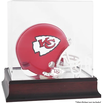 Vitrine de présentation pour mini-casque avec logo en acajou des Kansas City Chiefs