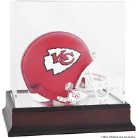 Vitrine de présentation pour mini-casque avec logo en acajou des Kansas City Chiefs
