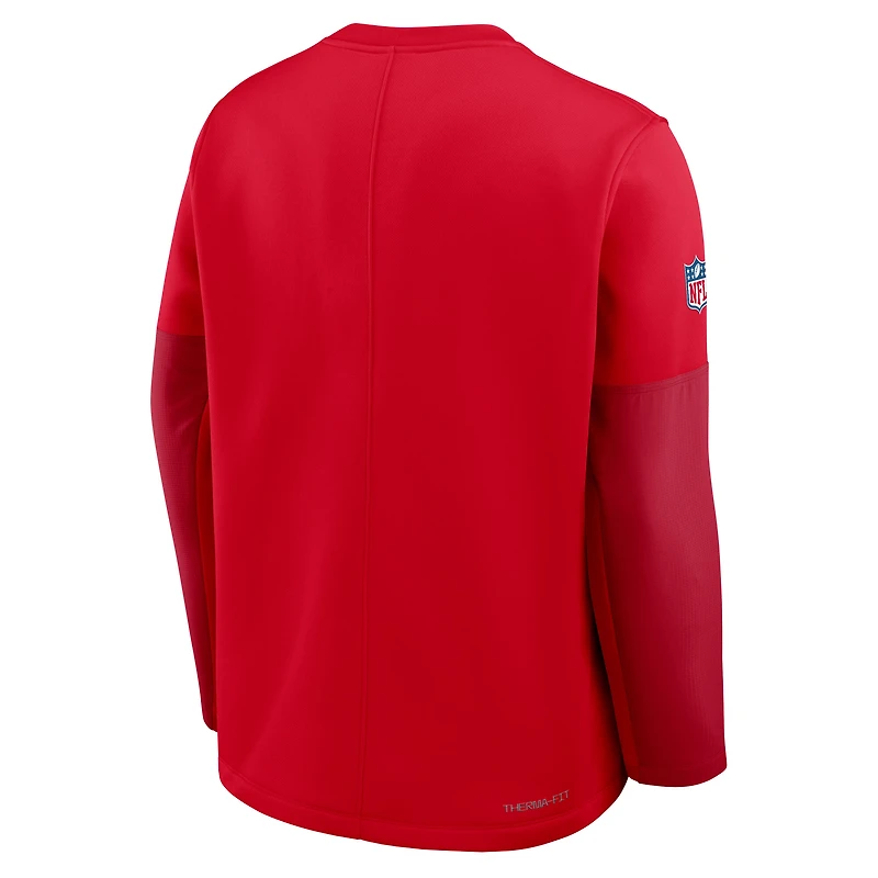 T-shirt Nike Sideline Coach Therma-FIT à manches longues des Kansas City Chiefs - Rouge