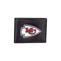 Portefeuille à deux volets brodé en cuir synthétique des Kansas City Chiefs