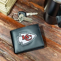 Portefeuille à deux volets brodé en cuir synthétique des Kansas City Chiefs