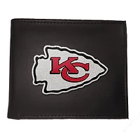 Portefeuille à deux volets brodé en cuir synthétique des Kansas City Chiefs