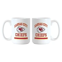 Ensemble de tasses Logo Brands Kansas City Chiefs 15 oz. Modèle actuel et rétro